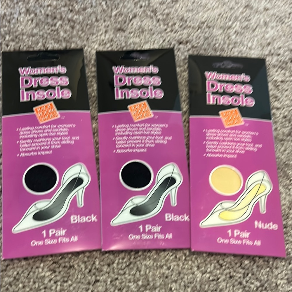 Women's Dress Insole - 2 Black and 2 Nude